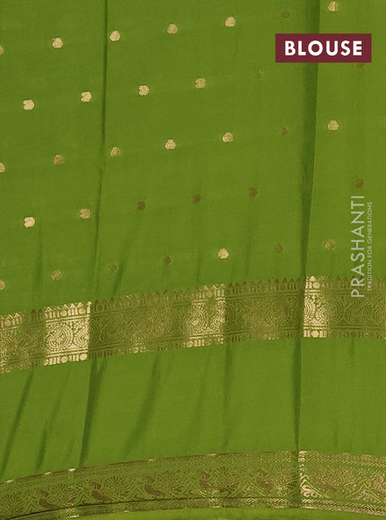 Green Semi Mysore Silk Saree