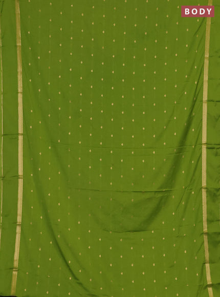 Lime Green Semi Mysore Silk Saree