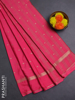 Peach Pink Semi Mysore Silk Saree
