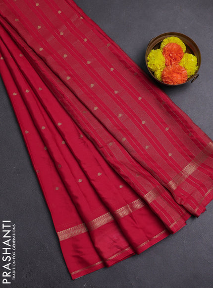 Red Semi Mysore Silk Saree