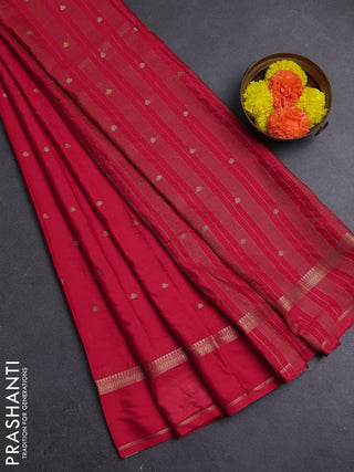Red Semi Mysore Silk Saree