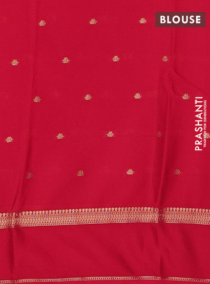 Red Semi Mysore Silk Saree