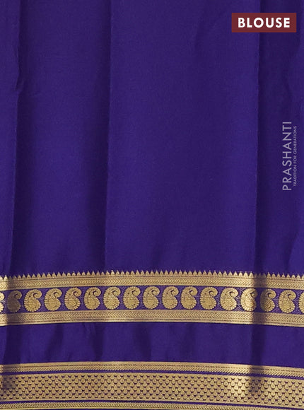 Teal Blue & Blue Semi Mysore Silk Saree