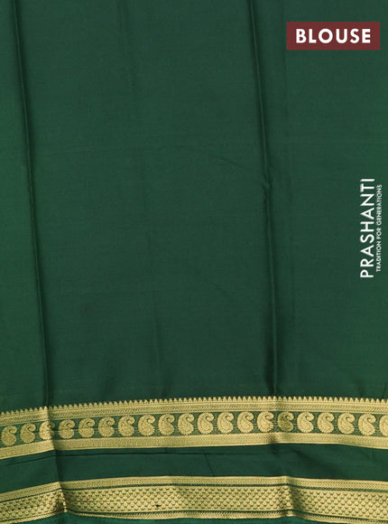 Lime Green & Green Semi Mysore Silk Saree