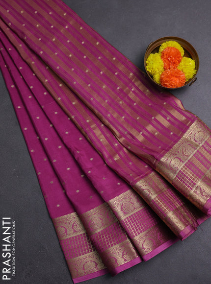 Onion Pink Semi Mysore Silk Saree