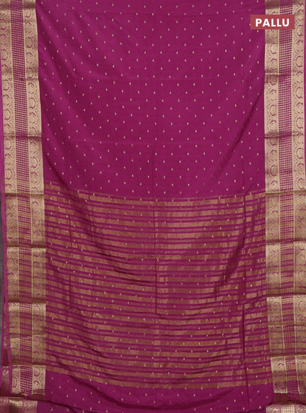 Onion Pink Semi Mysore Silk Saree
