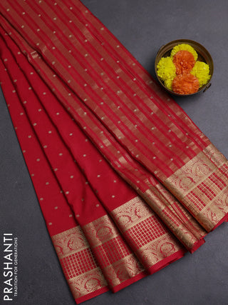 Red Semi Mysore Silk Saree