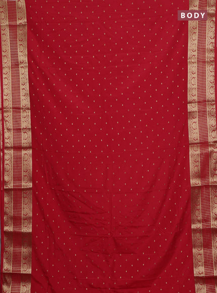 Red Semi Mysore Silk Saree