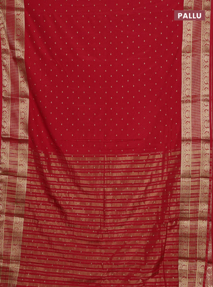 Red Semi Mysore Silk Saree