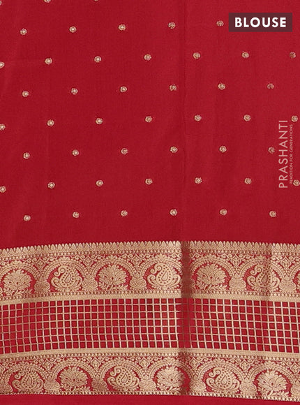 Red Semi Mysore Silk Saree