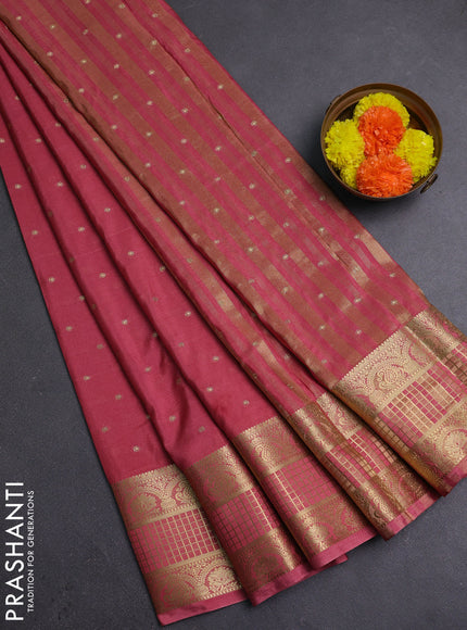 Peach Semi Mysore Silk Saree