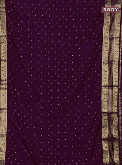 Wine Semi Mysore Silk Saree