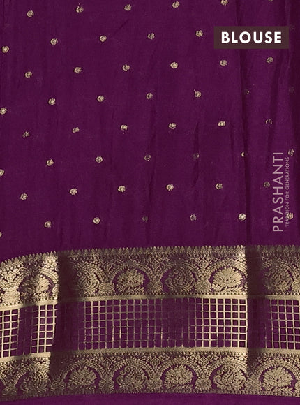 Wine Semi Mysore Silk Saree