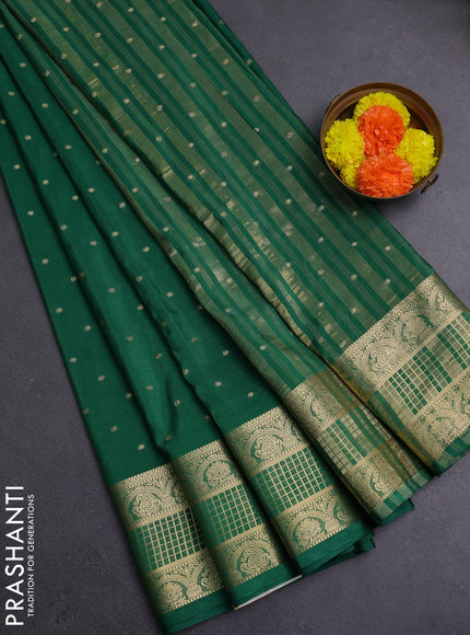 Green Semi Mysore Silk Saree