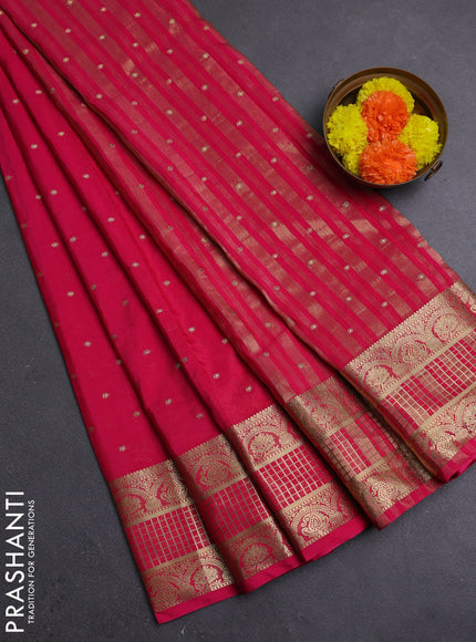 Pink Semi Mysore Silk Saree