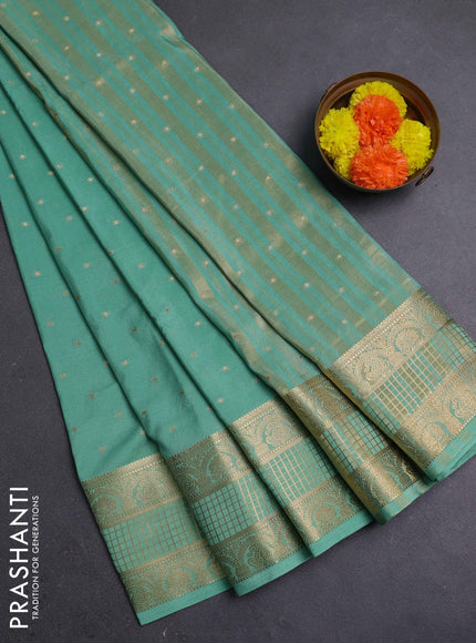 Pastel Green Semi Mysore Silk Saree