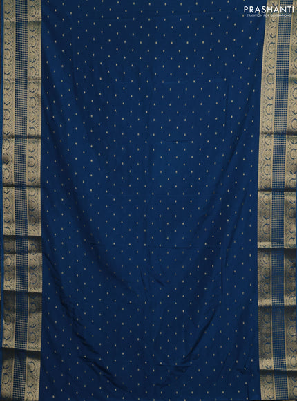 Peacock Blue Semi Mysore Silk Saree