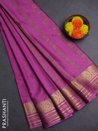 Mauve Pink Semi Mysore Silk Saree