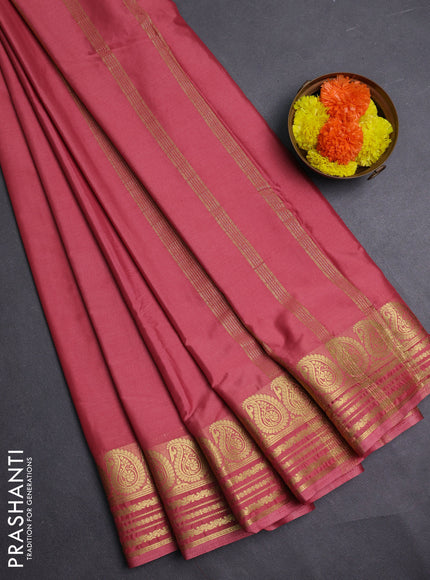 Peach Semi Mysore Silk Saree