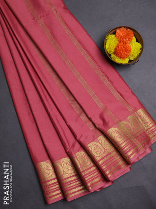 Peach Semi Mysore Silk Saree