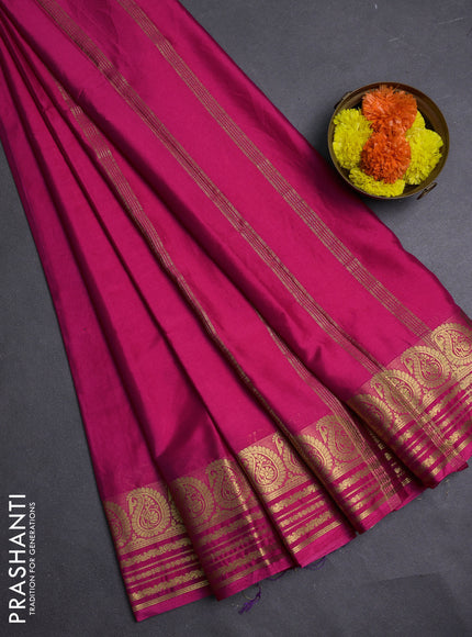 Pink Semi Mysore Silk Saree