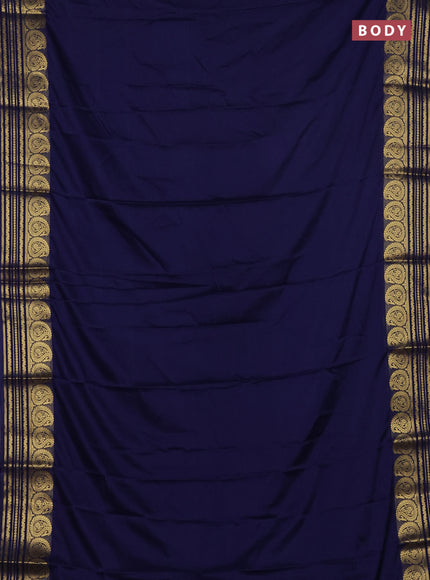 Navy Blue Semi Mysore Silk Saree