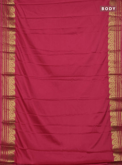 Peach Pink Semi Mysore Silk Saree