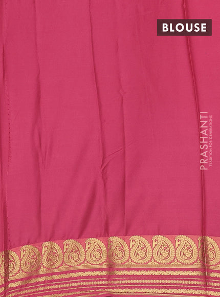 Peach Pink Semi Mysore Silk Saree