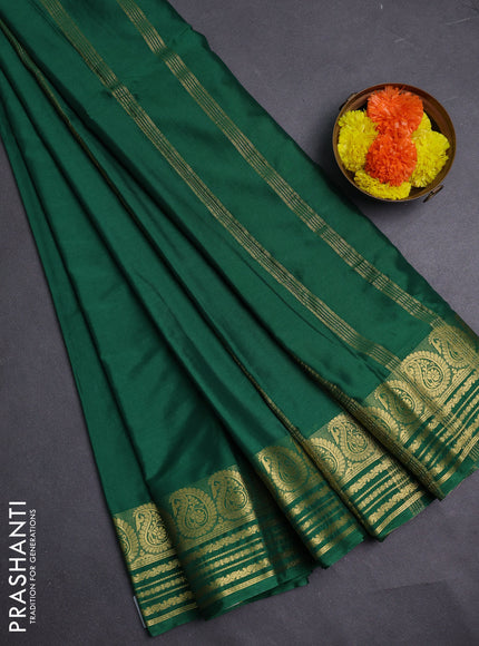 Green Semi Mysore Silk Saree