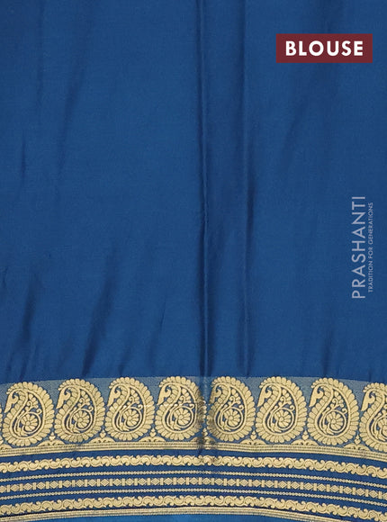 Peacock Blue Semi Mysore Silk Saree