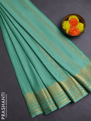 Pastel Green Semi Mysore Silk Saree