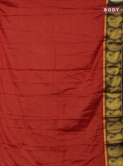 Red & Jamun Semi Mysore Silk Saree