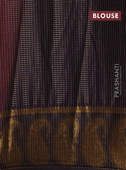 Red & Jamun Semi Mysore Silk Saree