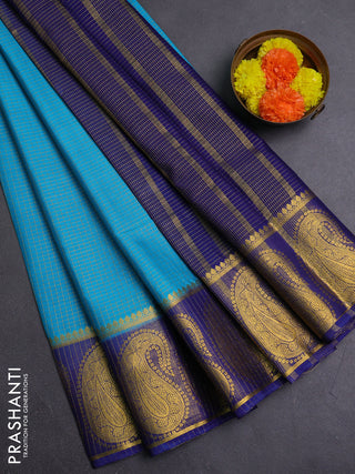 Cs Blue & Navy Blue Semi Mysore Silk Saree