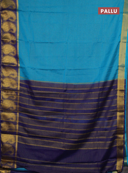 Cs Blue & Navy Blue Semi Mysore Silk Saree