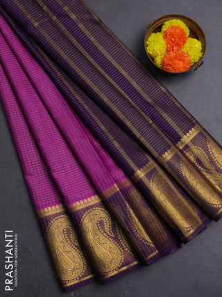 Purple & Violet Semi Mysore Silk Saree