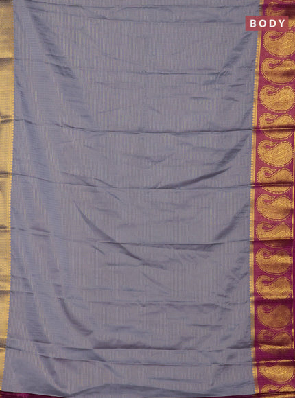 Grey & Pink Semi Mysore Silk Saree