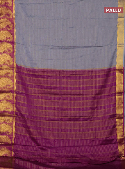 Grey & Pink Semi Mysore Silk Saree