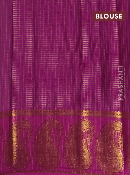 Grey & Pink Semi Mysore Silk Saree