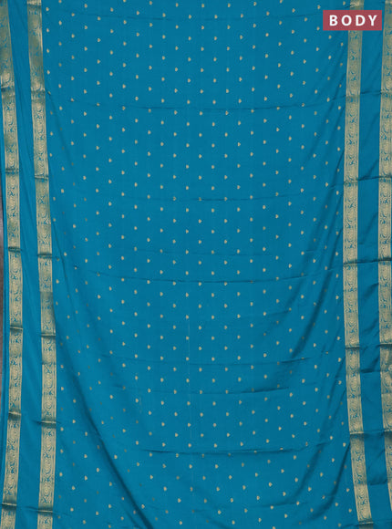 Cs Blue Semi Mysore Silk Saree