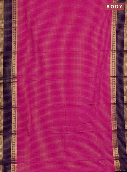 Pink & Violet Semi Mysore Silk Saree