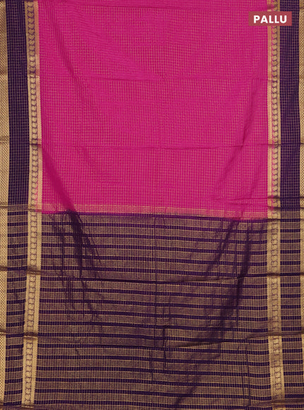 Pink & Violet Semi Mysore Silk Saree