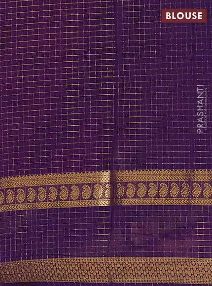 Pink & Violet Semi Mysore Silk Saree