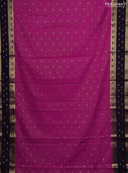 Pink & Violet Semi Mysore Silk Saree