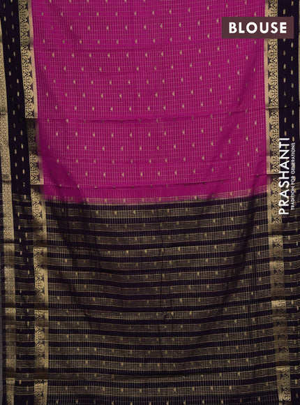 Pink & Violet Semi Mysore Silk Saree