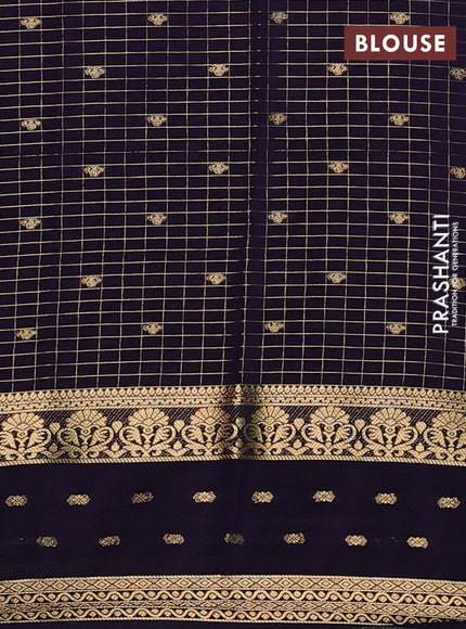 Pink & Violet Semi Mysore Silk Saree
