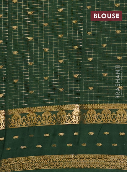 Lime Green & Green Semi Mysore Silk Saree