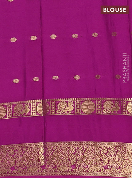 Grey & Purple Semi Mysore Silk Saree