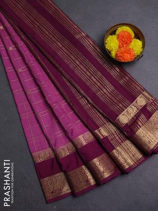 Mauve Pink & Purple Semi Mysore Silk Saree