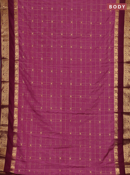 Mauve Pink & Purple Semi Mysore Silk Saree
